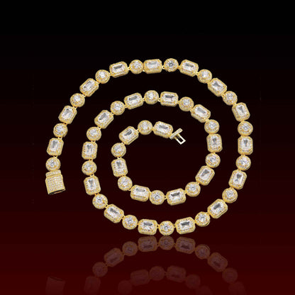 Mix Shape Stone Iced Out Chain