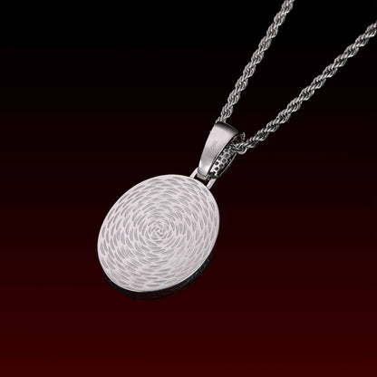Oval Photo Custom Moissanite Pendant