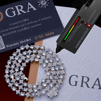 S925 4MM Star Moissanite Tennis Chain