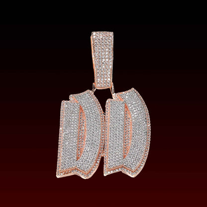 Double Layer Custom Letter Pendant