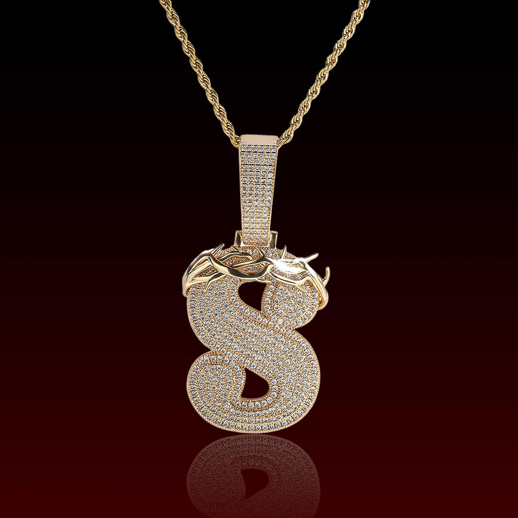 Barbed Wire Custom Letter Pendant