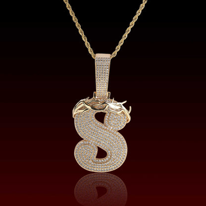 Barbed Wire Custom Letter Pendant