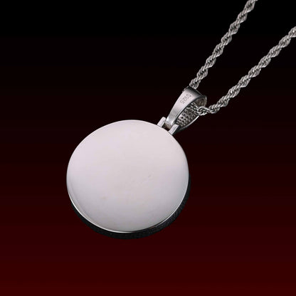 Double Row Photo Custom Moissanite Pendant