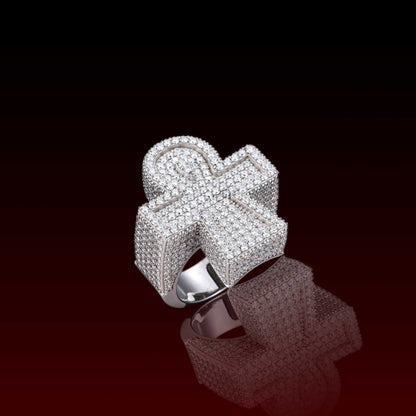 S925 Moissanite Ankh Halo Ring