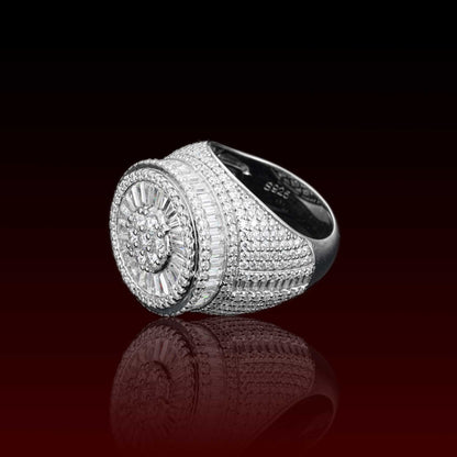 S925 Moissanite Baguette Solitaire Halo Ring