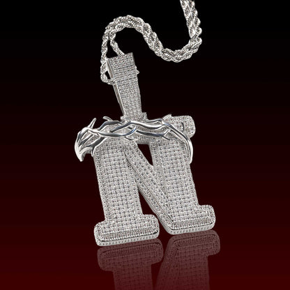 Barbed Wire Custom Letter Pendant