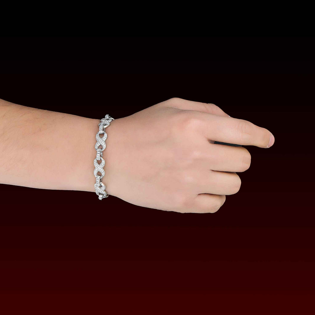 Infinity Baguette Link  Iced Out Bracelet