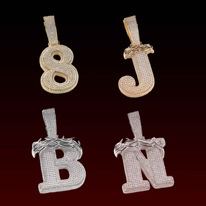 Barbed Wire Custom Letter Pendant