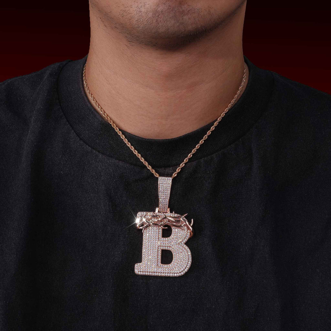 Barbed Wire Custom Letter Pendant