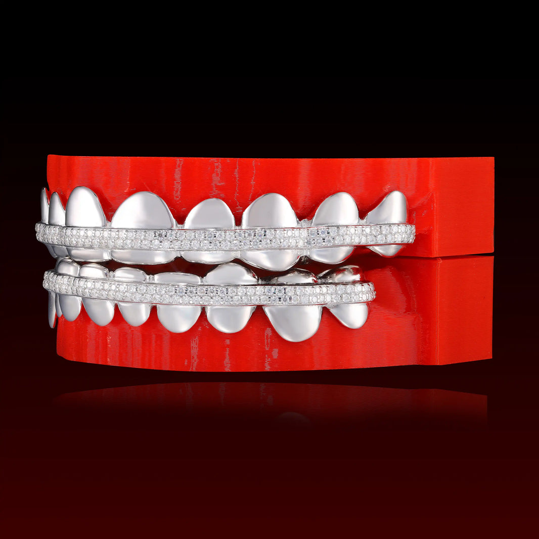 Honeycomb Bar Polished Custom Moissanite Grillz