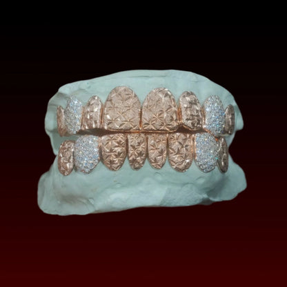 Honeycomb Fang Diamond Cut Custom Grillz