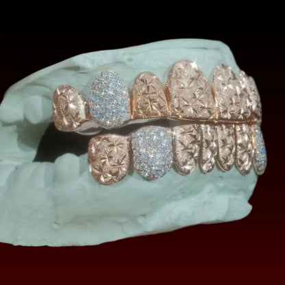 Honeycomb Fang Diamond Cut Custom Grillz