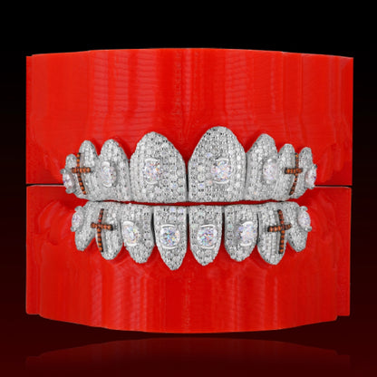 Honeymoon Set Cross Fang Custom Moissanite Grillz