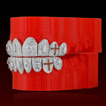 Honeymoon Set Cross Fang Custom Moissanite Grillz