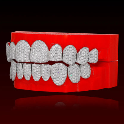 Houston-Style Honeycomb Setting Custom Moissanite Grillz