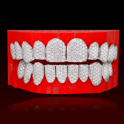 Houston-Style Honeycomb Setting Custom Moissanite Grillz