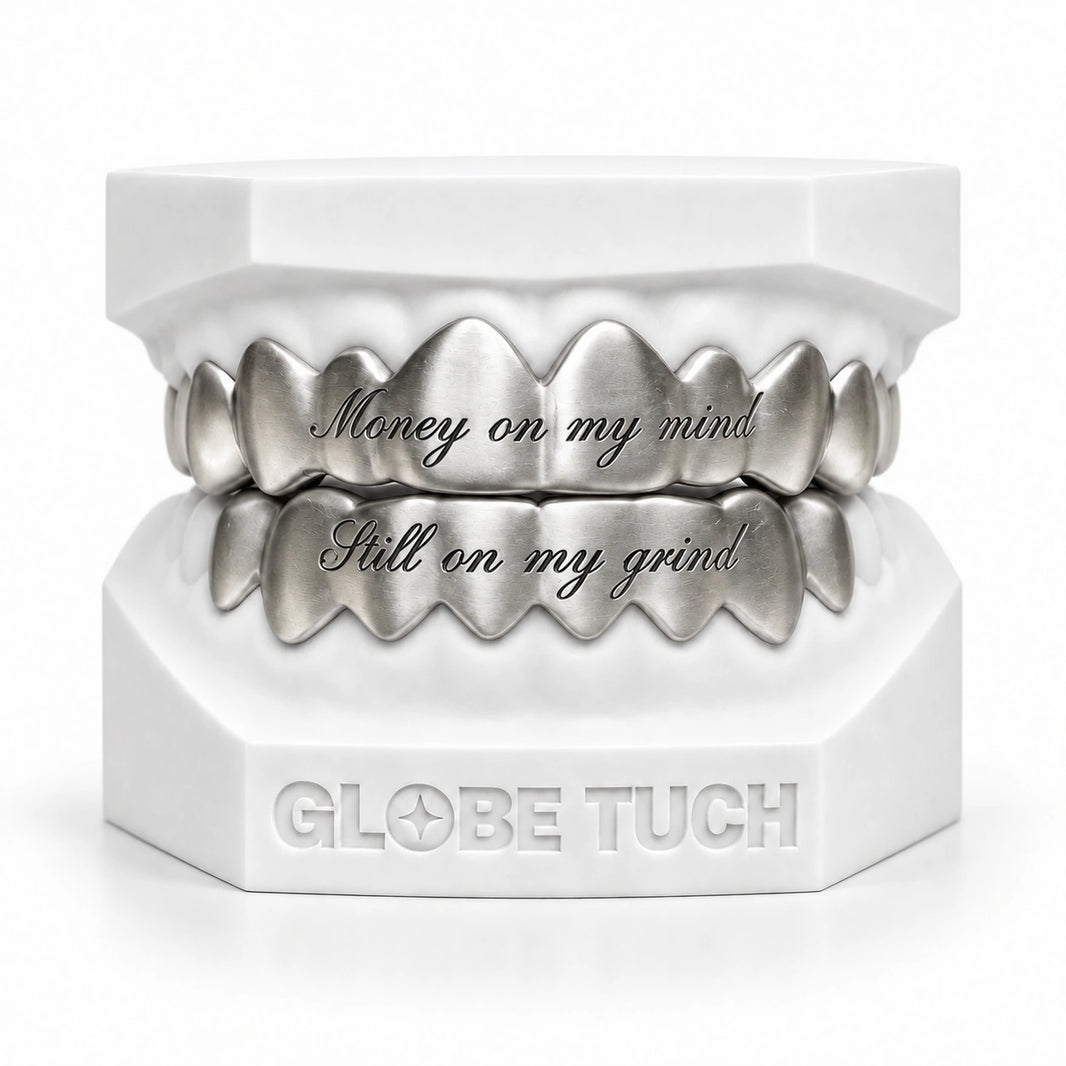 Hustle Script Engraved Custom Grillz