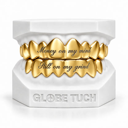 Hustle Script Engraved Custom Grillz
