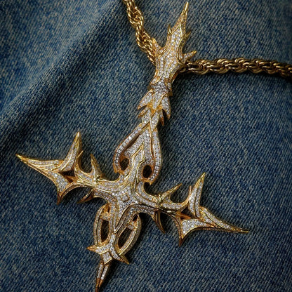 Gothic Flame Cross Pendant