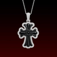 Black Jade Hexagram Cross Pendant