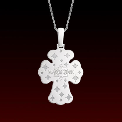Black Jade Cross Iced Out Pendant