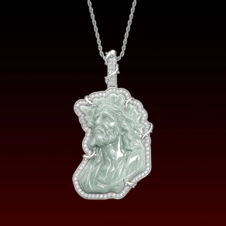 Iced Jade Jesus Crown Thorn Pendant