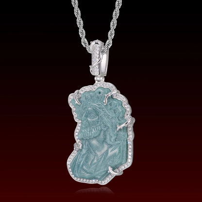 Iced Jade Jesus Crown Thorn Pendant