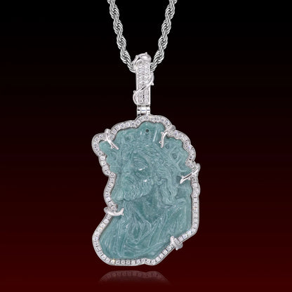 Iced Jade Jesus Crown Thorn Pendant