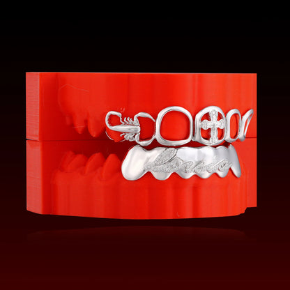 Iced Letter Cross Open Face Custom Grillz