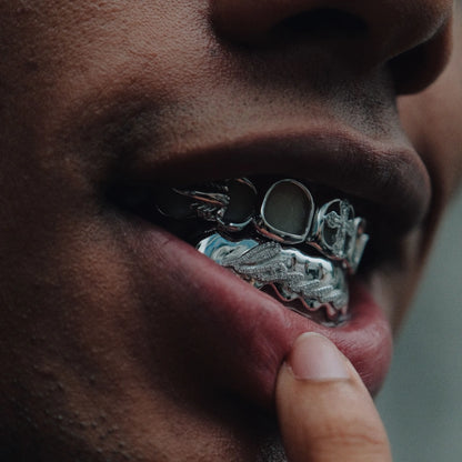 Iced Letter Cross Open Face Custom Grillz