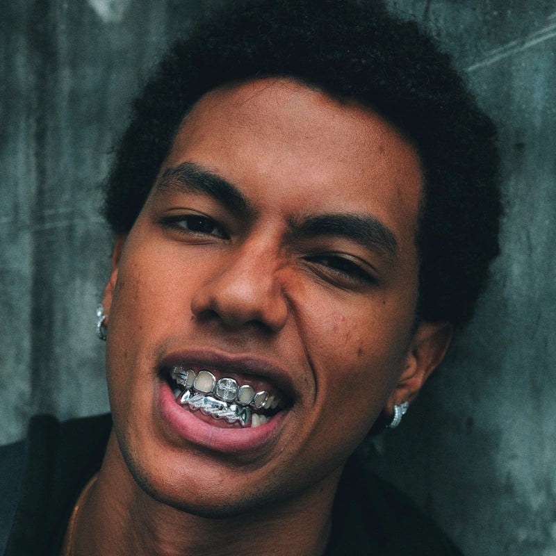 Iced Letter Cross Open Face Custom Grillz