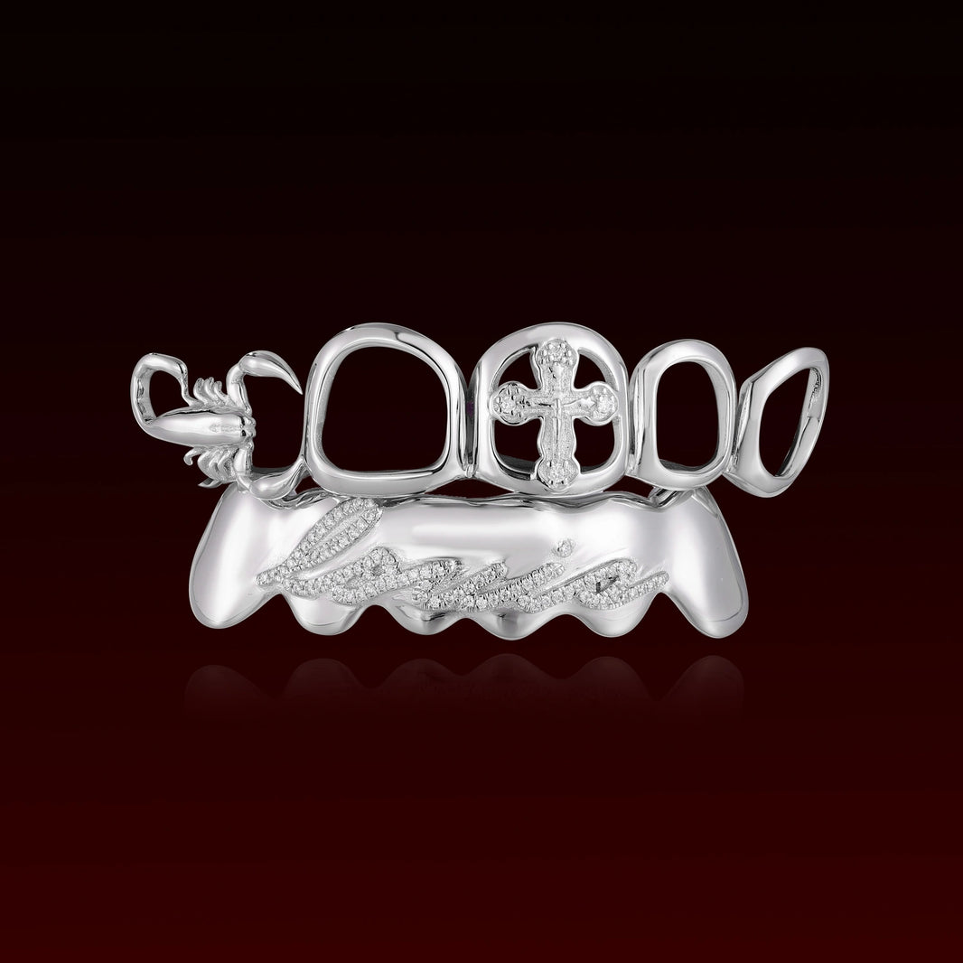 Iced Letter Cross Open Face Custom Grillz