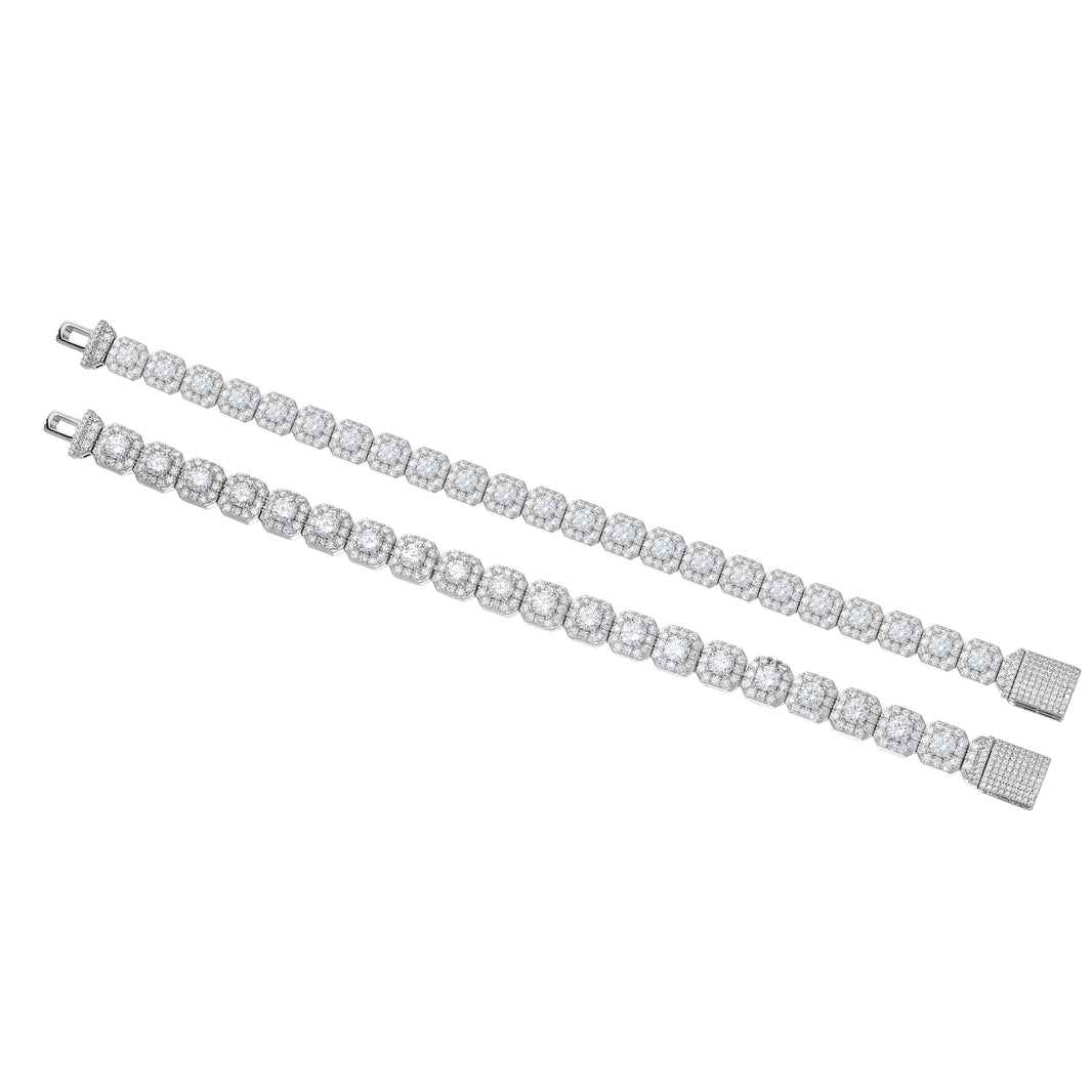 Iced Out Cluster Tennis Bracelet