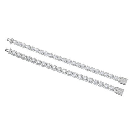Iced Out Cluster Tennis Bracelet