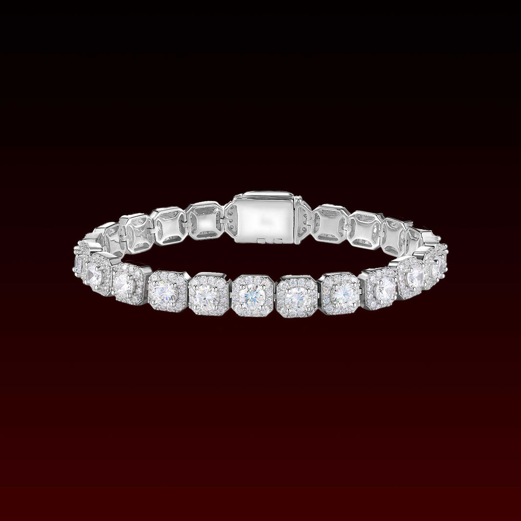 Iced Out Cluster Tennis Bracelet