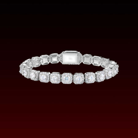 Iced Out Cluster Tennis Bracelet