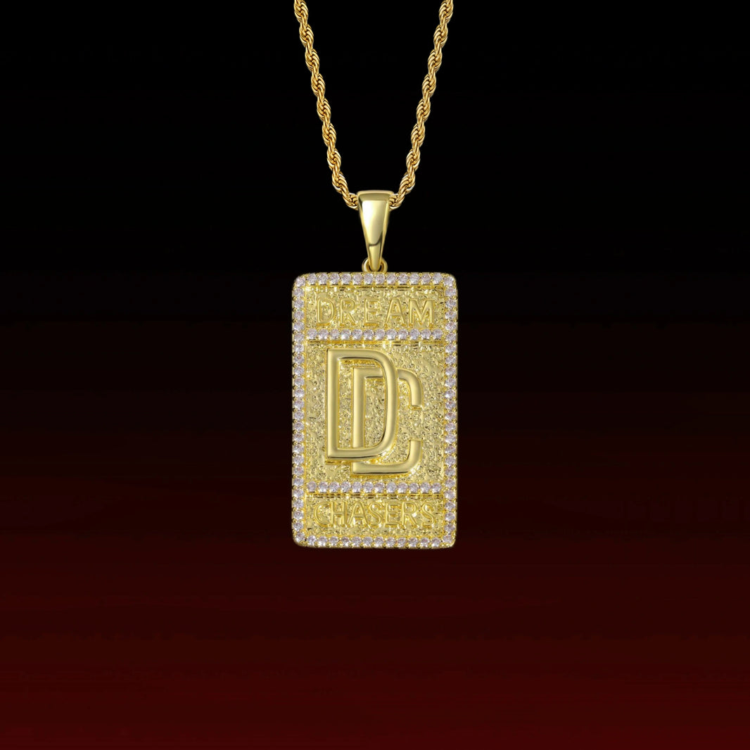 Iced Out Dream Chaser Initial Pendant