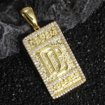 Iced Out Dream Chaser Initial Pendant