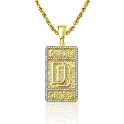 Iced Out Dream Chaser Initial Pendant