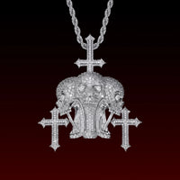 Crossed Skull Iced Out Pendant