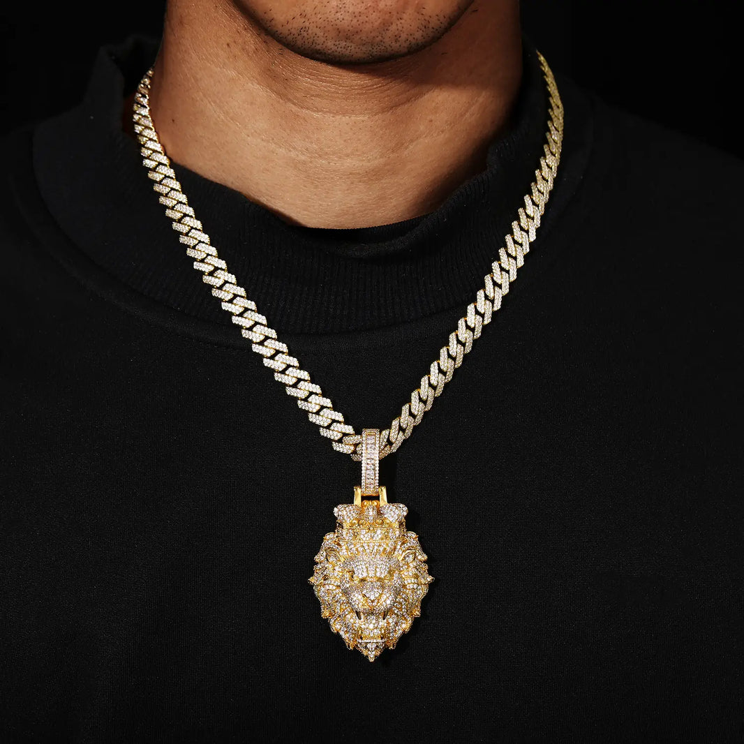 King Lion Iced Out Pendant