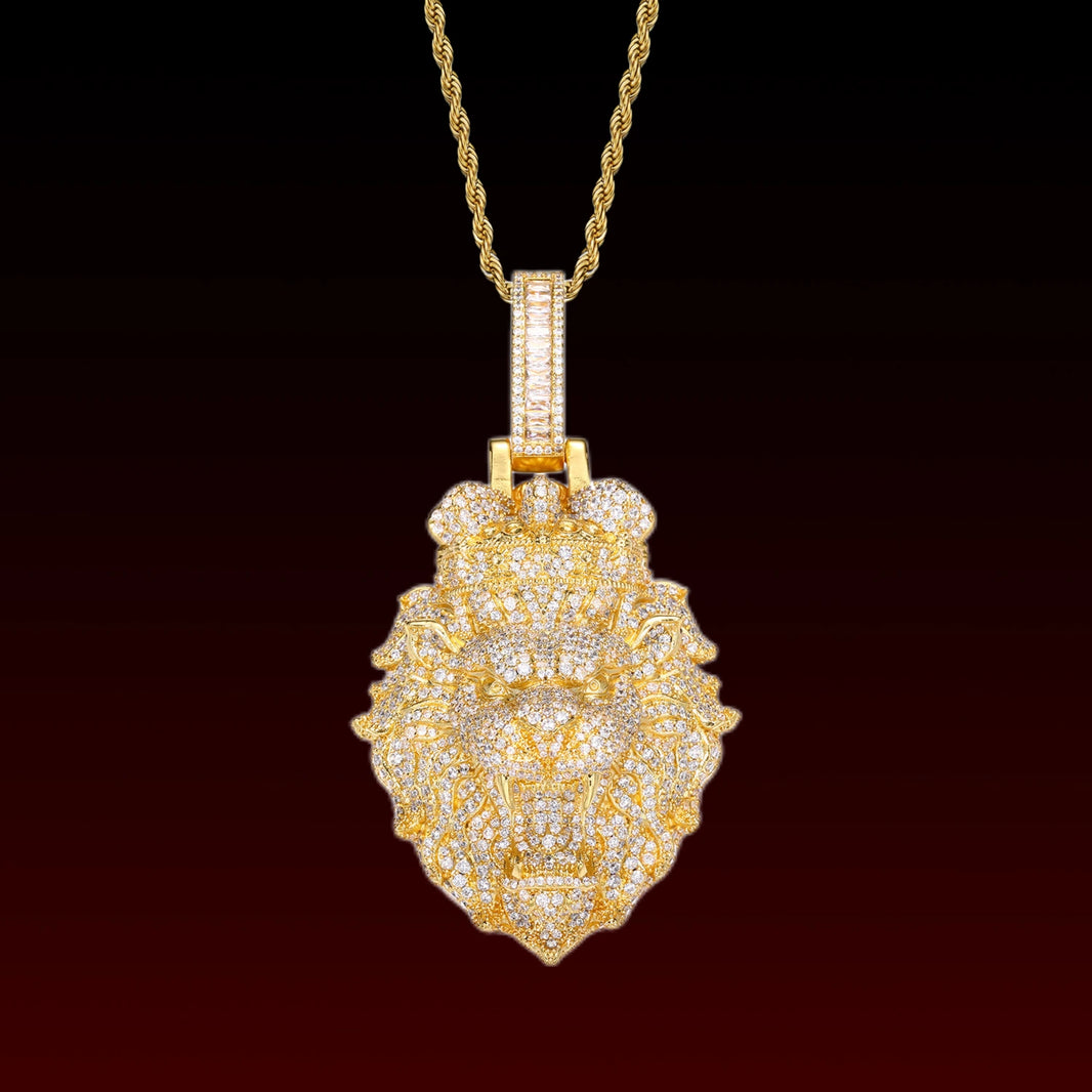 King Lion Iced Out Pendant