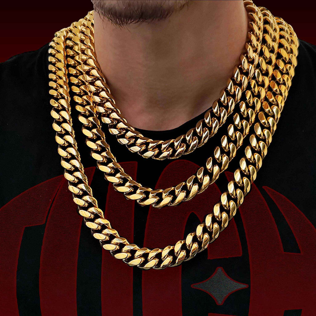 18K Spring Buckle Miami Cuba Chain