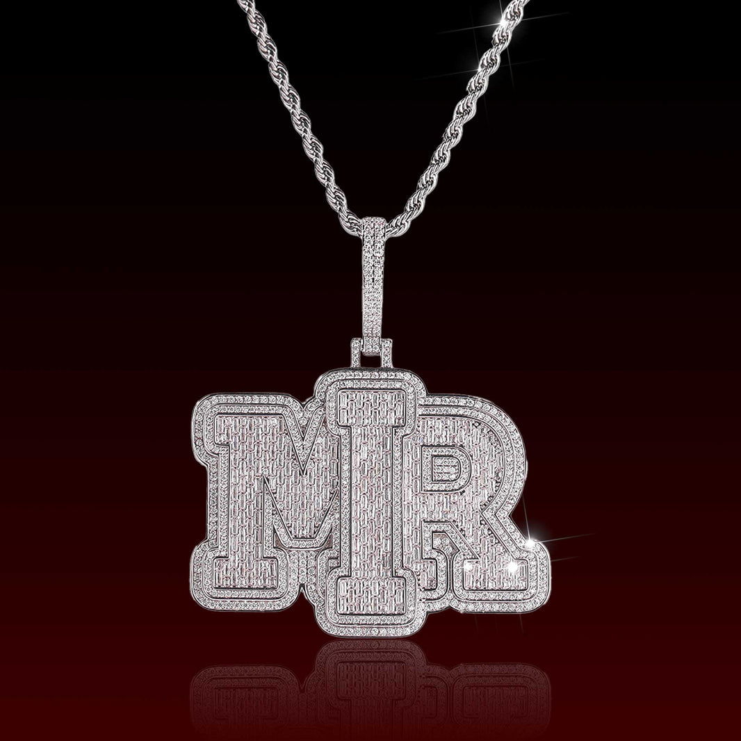Baguette Cut Custom Letter Pendant