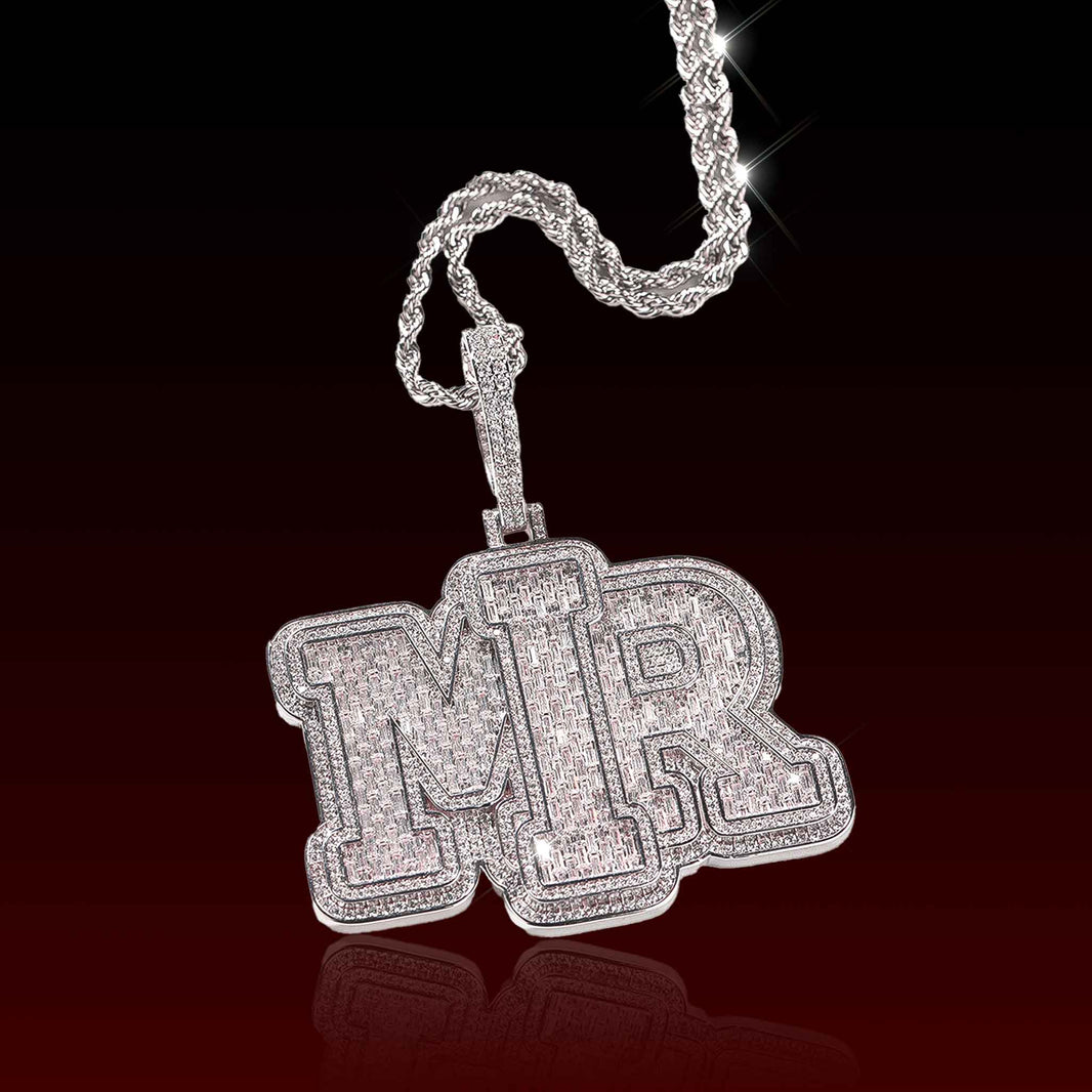 Baguette Cut Custom Letter Pendant