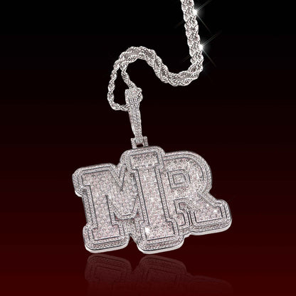 Baguette Cut Custom Letter Pendant