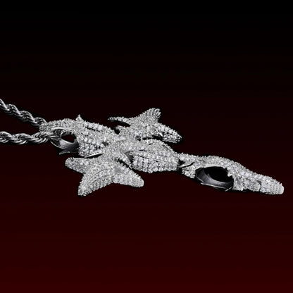 Mini Gothic Flame Cross Pendant