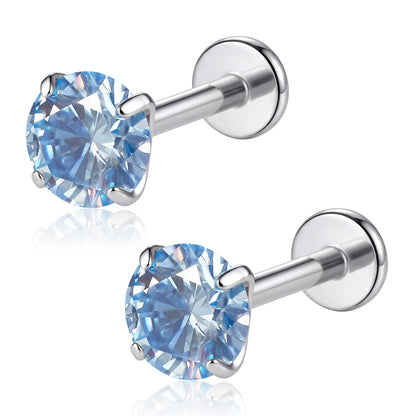 Moissanite Flat Back Stud