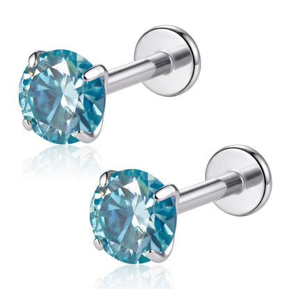 Moissanite Flat Back Stud