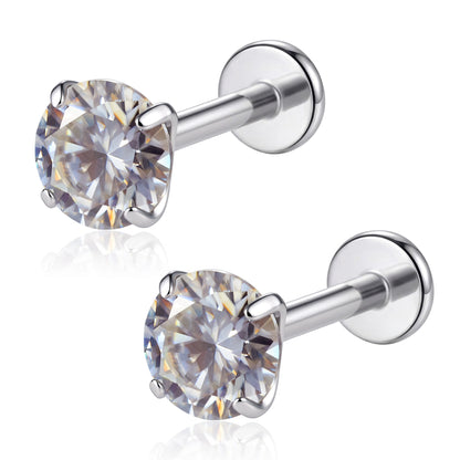 Moissanite Flat Back Stud
